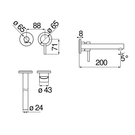 Смеситель Nobili Live LV00499/1CR для раковины, хром