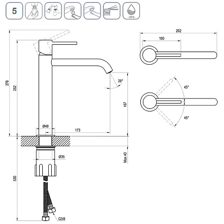 Смеситель Ravak Espirit ES 014.00CR X070389 для раковины, хром