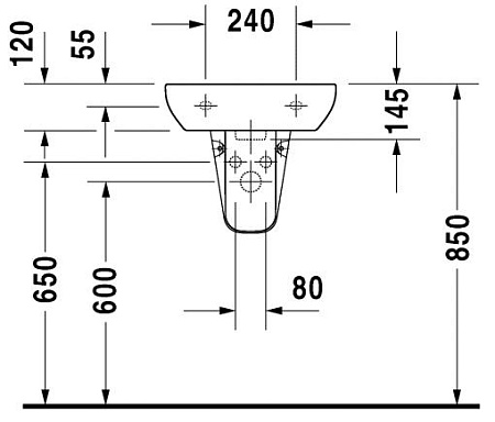 Полупьедестал для раковины Duravit D-Code 08571700002