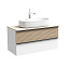 Тумба с раковиной и столешницей Sancos Delta DL100W+TT100A2X дуб светлый/белый/Kreman