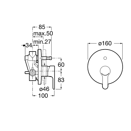 Смеситель Roca L20 5A0A09C00 для ванны с душем, хром