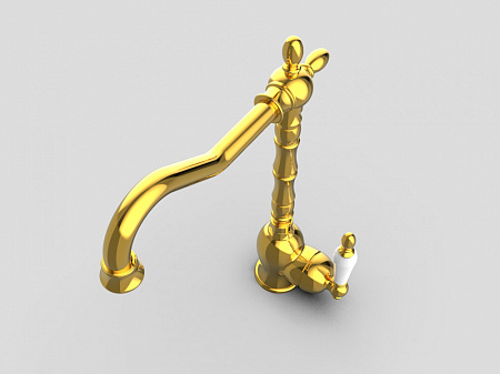 Смеситель GPD Retro MTE180-A для раковины, золото