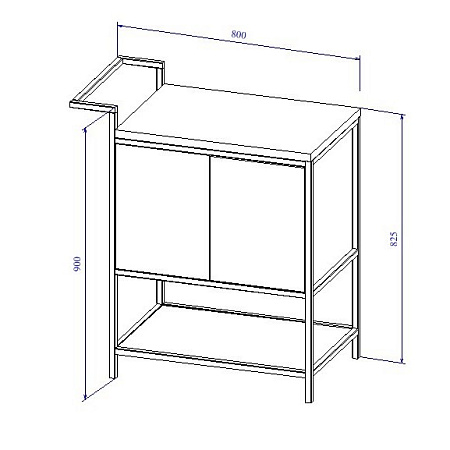 Тумба с раковиной Cersanit Botanique 63014 80 зелёный
