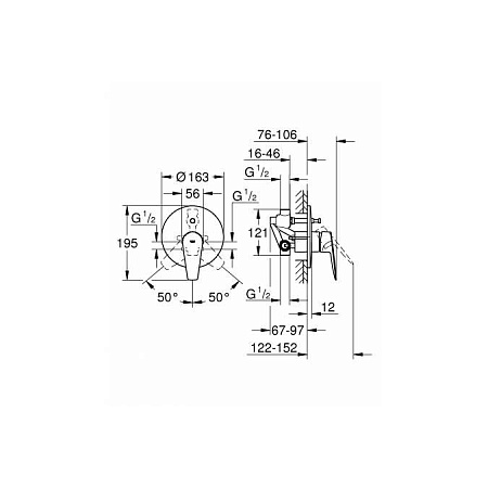 Смеситель Grohe BauEdge 29079001 с переключателем для душа