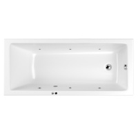 Ванна акриловая Whitecross Wave 0101.160080.100.SOFT.CR 160x80 с гидромассажем SOFT белый/хром