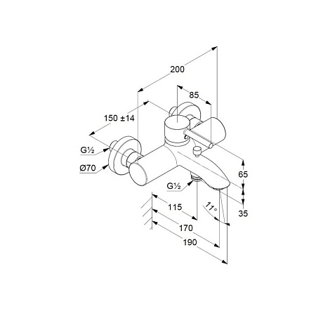 Смеситель Kludi Bozz 386913976 для ванны с душем, черный матовый