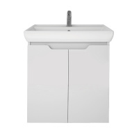 Тумба с раковиной Dreja Q Plus (D) 99.1004 60 белый глянец