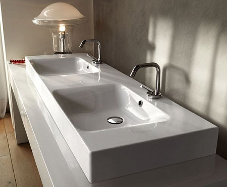 Раковина Kerasan Cento 353601*1 140 двойная, белый