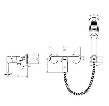 Смеситель Lemark Ursus LM7203BL для душа, черный