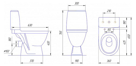 Унитаз-компакт Rosa Премьер зелёный