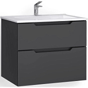 Тумба с раковиной Jorno Slide Sli.01.75/P/A 75 подвесная, антрацит