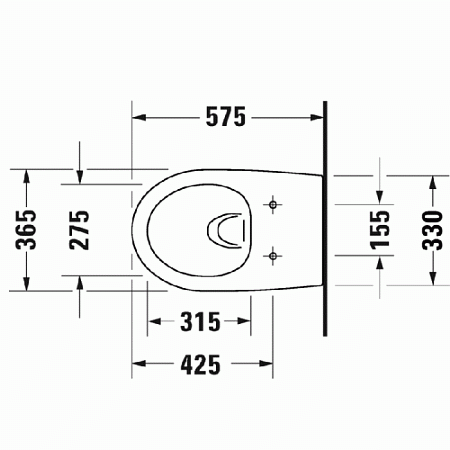 Чаша для подвесного унитаза Duravit Architec 2572092000