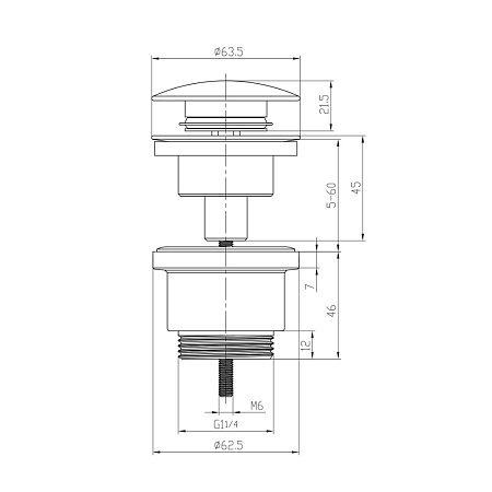 Донный клапан Lemark LM8500G золото