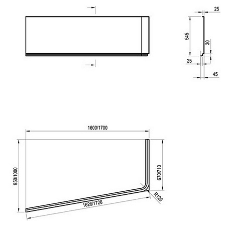 Панель Ravak 10° CZ83100A00 160 L для ванны