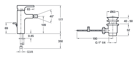 Смеситель Jacob Delafon Strayt E98338-CP для биде