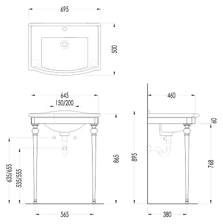 Консоль с раковиной Devon&Devon Westminster DEWESTCR