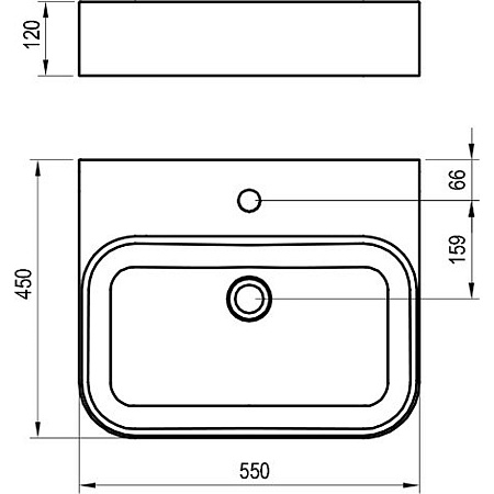Раковина Ravak Ceramic R SLIM Wall 550 XJX01155006 белый