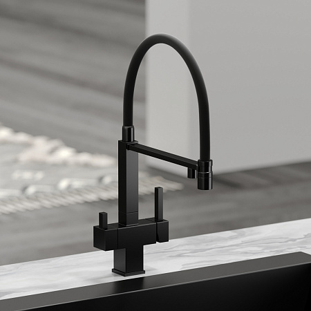 Смеситель для кухонной мойки Sancos Moro SC4006MB черный матовый