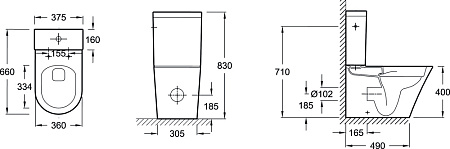 Унитаз-компакт Jacob Delafon Rodin+ UJAB102-00 микролифт