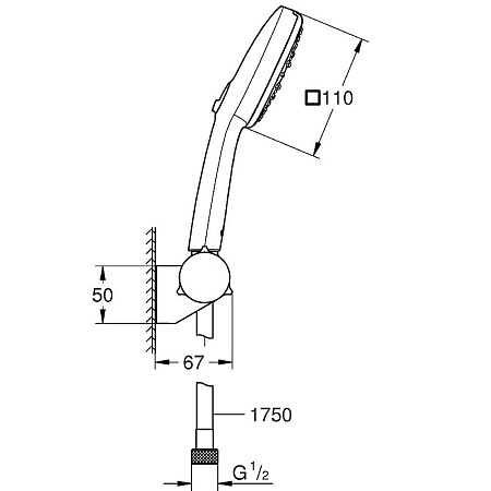 Душевая лейка Grohe Tempesta Cube 110 27584003 хром
