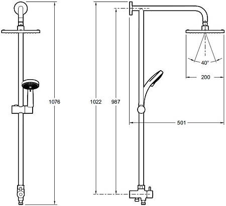 Душевая стойка Jacob Delafon Eo E45893-CP