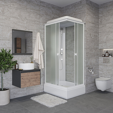 Душевая кабина Niagara Promo P100/80/26Q/MT 100x80x215 L/R стекло матовое/профиль белый
