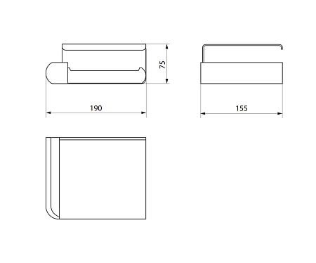 Держатель туалетной бумаги с полкой RUSH Flores FL08111B хром