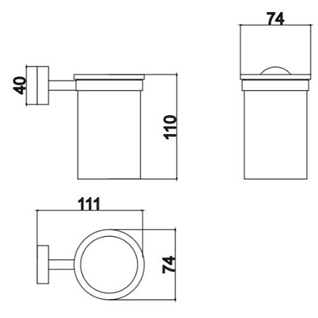 Стакан Palazzani 9943N138 черный матовый