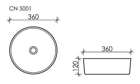 Раковина накладная Ceramicanova Element CN5001 36x36x12 белый