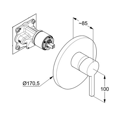 Смеситель Kludi Nova Fonte 206550515 для душа, хром