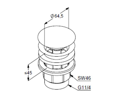 Донный клапан Kludi Без серии 1042605-00 для раковины, хром