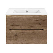 Тумба с раковиной Vincea Mia Slim VMC-2MC700S1VO 70 подвесная, 2 выкатных ящика, V.Oak