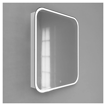 Шкаф-зеркало Jorno Modul Mol.03.60/P/W/JR 60 с подсветкой, белый