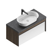 Тумба под раковину Kerama Marazzi Modula MO.100.1+1\AR 100 1 ящик, арабика/белый глянцевый