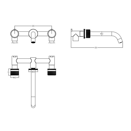 Смеситель Boheme Aura 152-2-CR-A для раковины, хром