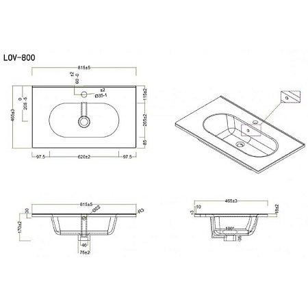 Мебельная раковина BelBagno Love LOV-900-LVB 90х46 белый