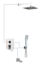 Душевой комплект AQG Bold 19BOLEC31602 хром Душевой комплект AQG Bold 19BOLEC31602 хром