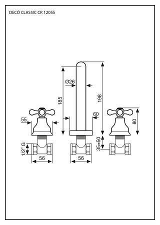 Смеситель Emmevi Deco Classic 12055CR для кухонной мойки, хром