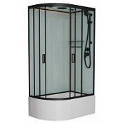 Душевая кабина Frank F412/2R М Black 120x180 стекло матовое, черный