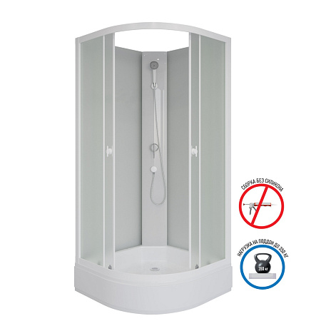 Душевая кабина Niagara Promo P80/26/MT/BK 80x80x195 L/R стекло матовое/профиль белый