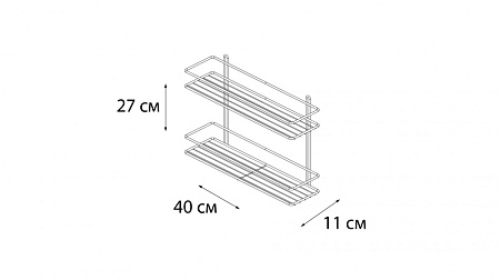 Полка двойная Fixsen FX-730-2 хром