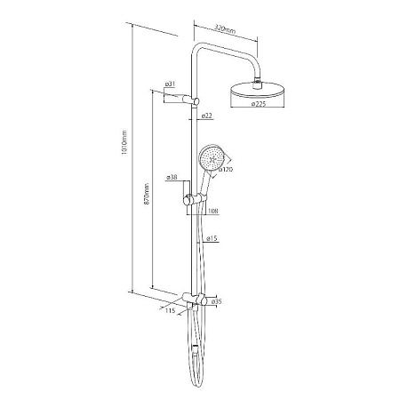 Душевая стойка Damixa Jupiter 977000000 хром