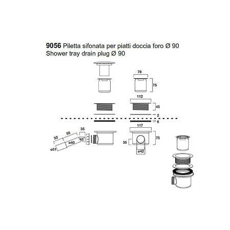 Сифон Kerasan Retro 905691 для поддона золото