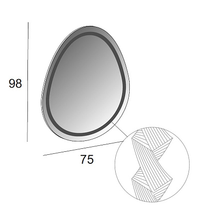 Зеркало Cezares 44777 76x98x3