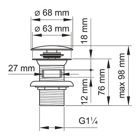 Донный клапан WasserKRAFT A046 светлая бронза