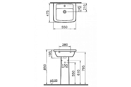 Раковина VitrA Form 300 9602B003-7650 55
