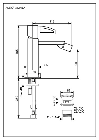 Смеситель Emmevi Ade 78004LACR для биде, хром