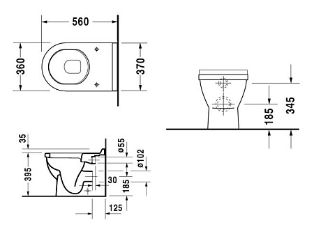 Крышка-сиденье Duravit Starck 3 0063890000 с микролифтом