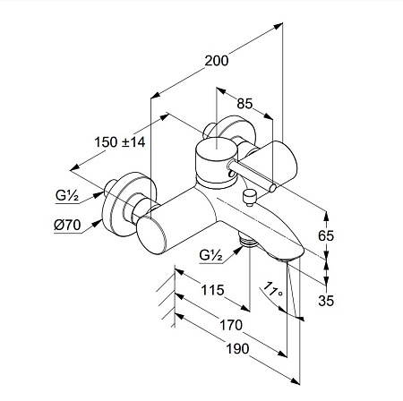 Смеситель Kludi Bozz 386910576 для ванны с душем, хром