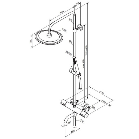 Душевая стойка Damixa Scandinavian Pure 936810300 черный